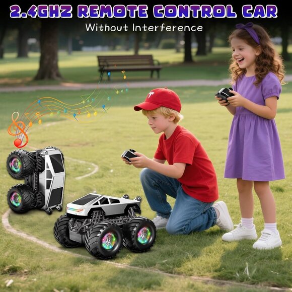 Remote Control Car 1:18 Amphibious 4WD Off-Road RC Trucks 360° Rotating Monsters - Picture 5 of 7